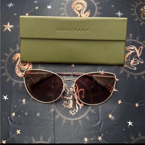 Longchamp Sunglasses - Gold Frame with Dark Lenses